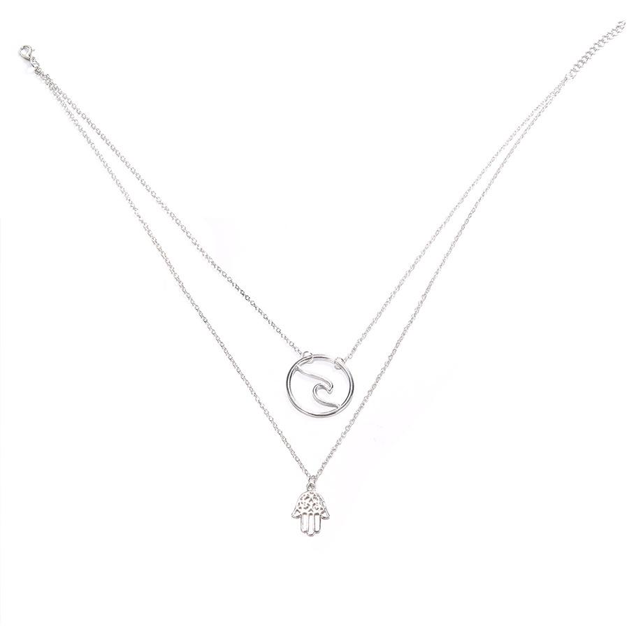 Popular, Fashionable Street Style, Palm Wave Multi-Layer Women'S Necklace