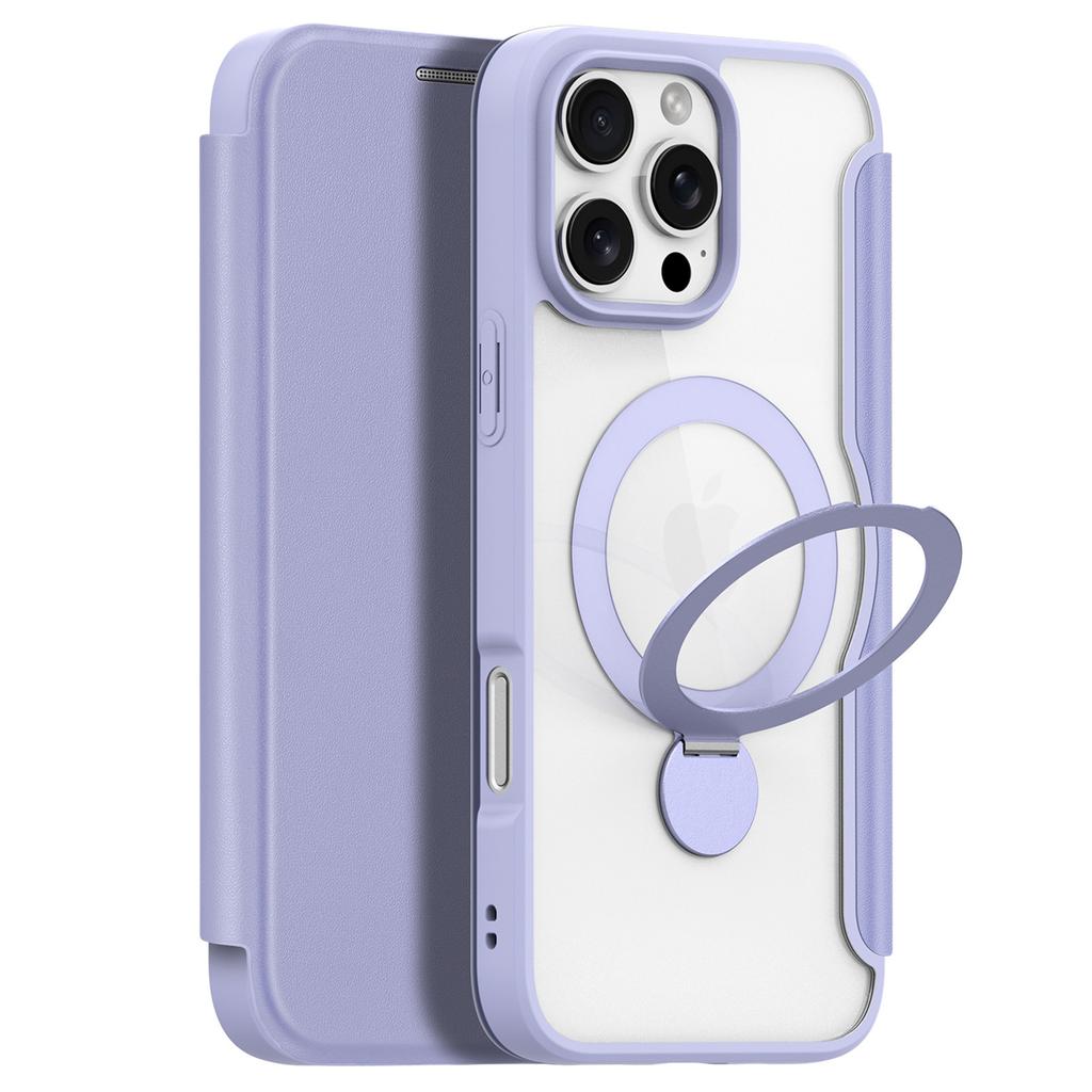 DUX DUCIS Skin X Pro Series for iPhone 16 Pro Max Magnetic Case Kickstand Leather Flip Phone Cover