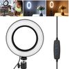 6inch USB LED Video Light Dimmable Ring Lamp for Photography Selfie Live Studio