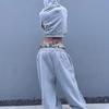 Men Casual Streetwear Unisex Baggy Pants Y2K Retro Sweatpants Double Waisted Embroidered Pattern Wide Leg Pants