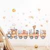 Children's Room Wall Stickers Cartoon Animals on Train Airplane Hot Air Balloon Wall Decals Baby Nursary Kindergarten Decoration