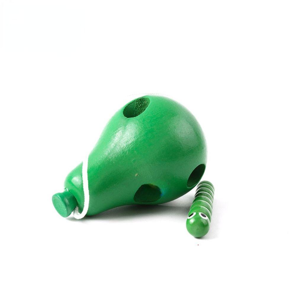Wooden Worm Eat Fruit Educational Toy Pear Pear Funny Wooden Threading Toys Kids Toys