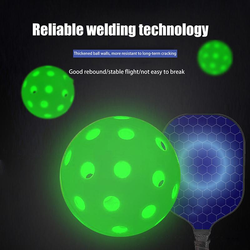 74Mm 40 Löcher Leuchtender Pickleball Langlebig Mehrfarbig Elastisch Senioren Tennis Leuchten Im Dunkeln Pe Ball Indoor Utdoor