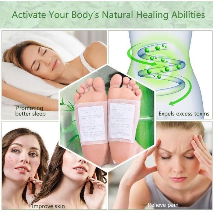 Détox pour les Pieds Patchs - Detox Foot Patches - Vinaigre de Bambou - Poudre de Gingembre - Vegan