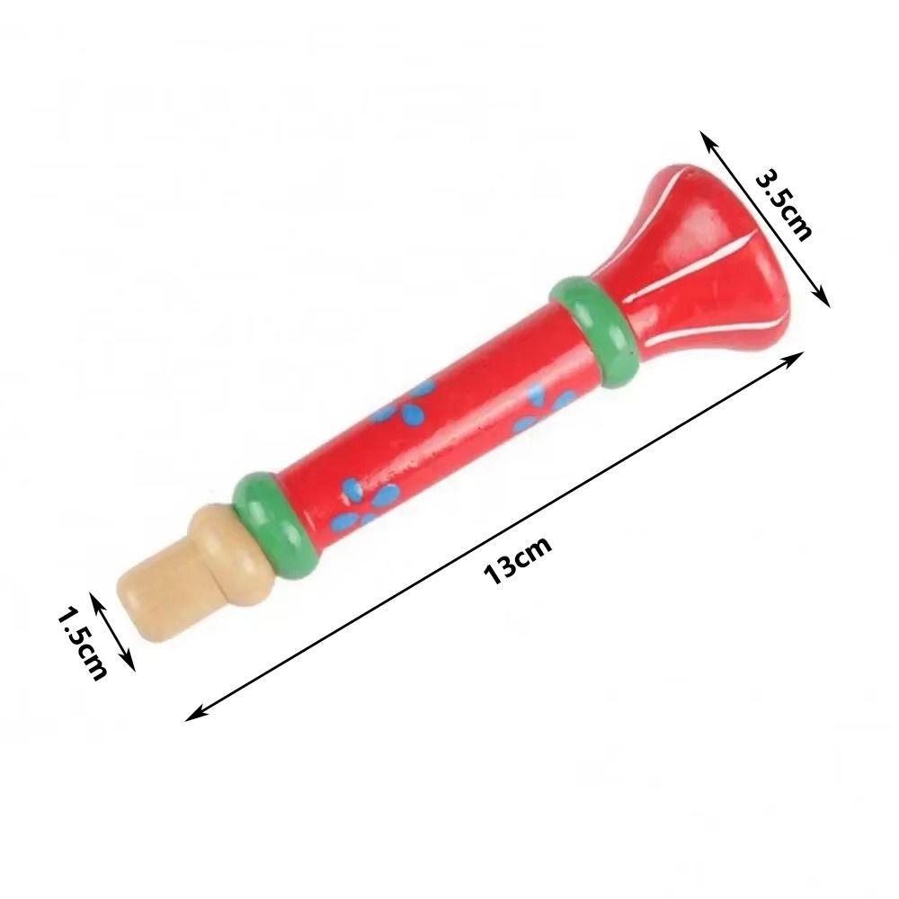 Montessori Wooden Trumpet Sound Training Games Random Color Children Horn Early Educational Cartoon
