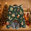 Damen Weihnachtsdruck Leichter Strickpullover Langarm Lässiger Pullover Top