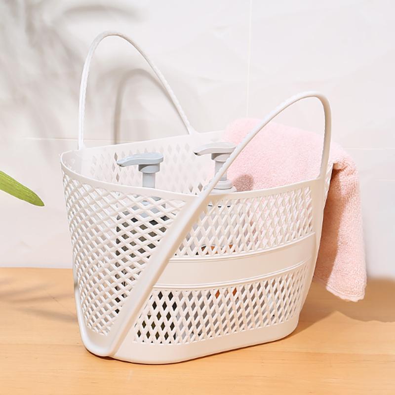 Panier de Bain Panier de Rangement Portable Panier à Linge Ménager Multifonctionnel Panier de Rangement pour le Linge Classifié Plastique Drainage