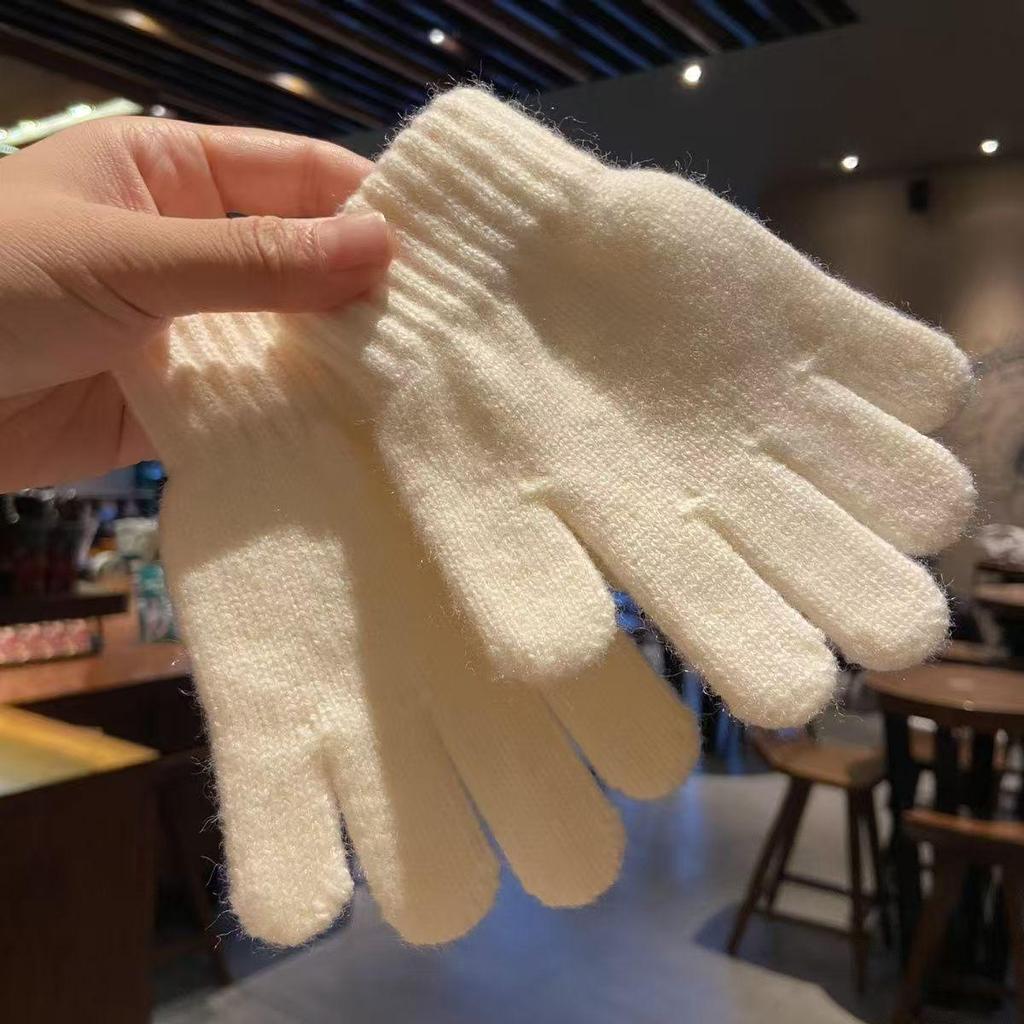 Warm Fleece-Lined Children's Gloves, Medium/Large, Ages 3-6, Thickened for Autumn/Winter, Cute Cold Protection for Students