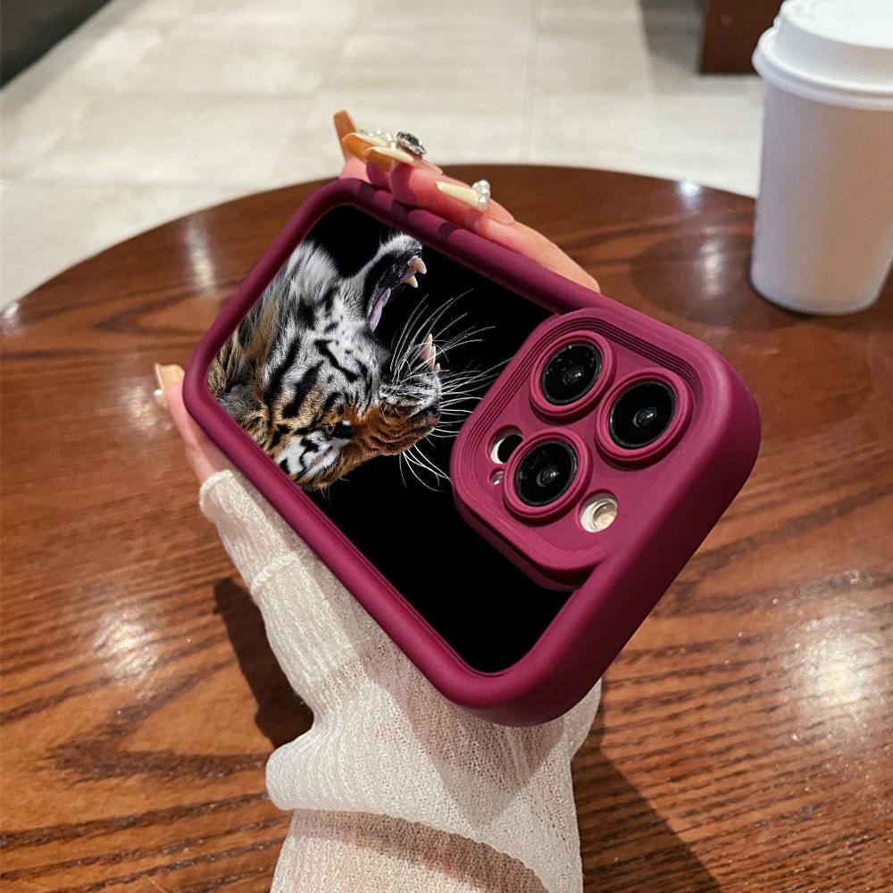 LZ30 Tiger Lion Cat Silicone Phone Case for Samsung A15 A35 S24 S23 Ultra S22 S21 Plus S20 FE A05 A06 A54 A55 A53 A14 M15 Shockproof Back Cover