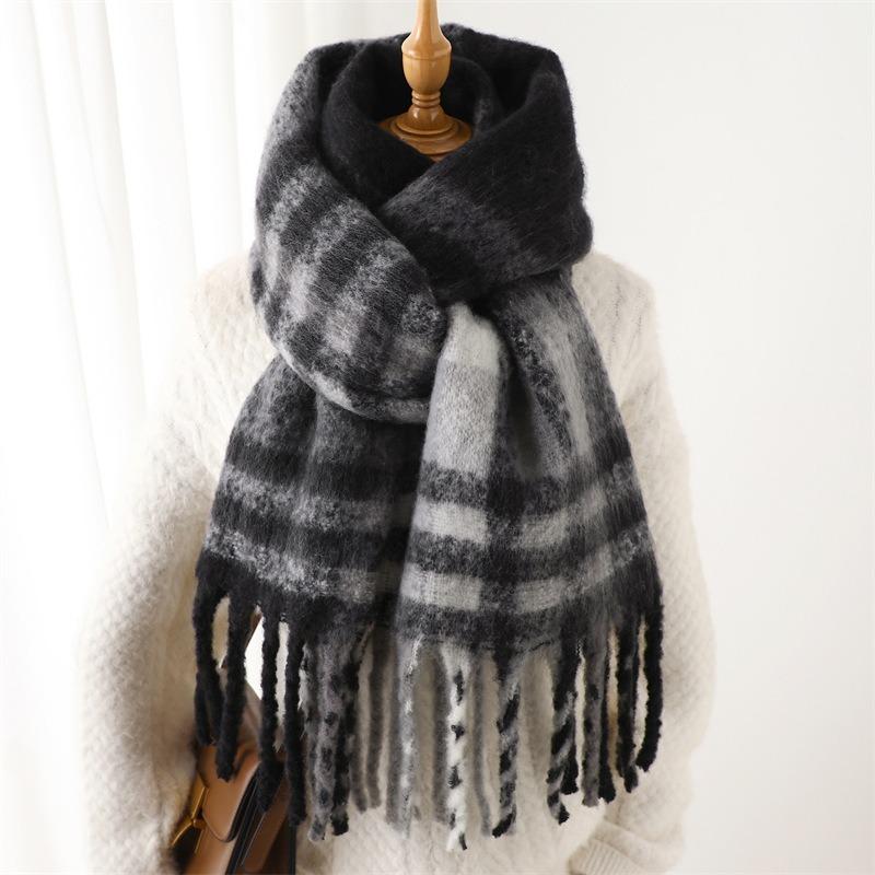 

Imitation Cashmere Scarf Winter Warm Shawl Women Popular Tassel Scarves Bufanda Blanket Thickening Student Men Neck Thick XWJ104 220X52cm