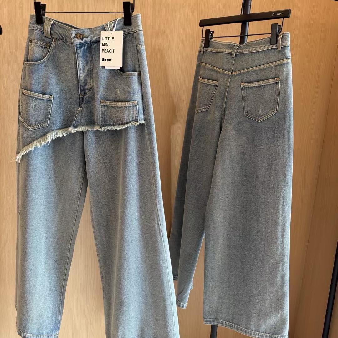 

LMP Ripped Faux Two-Piece Denim Jeans M (up to 125) джинсовый синий