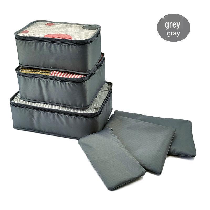 6-Piece Travel Toiletry & Clothing Storage Set with Document Bag