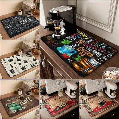 Diatom Mud Absorbent Non-Slip Soft Mat Wear-Resistant Easy To Clean Drain Mat Coffee Machine & Bar Tableware Drying