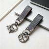 Leather Metal Car Keychain Keyring Key Pendant Holder For Macan 911 718 Taycan Panamera Cayenne Boxster Cayman Sticker