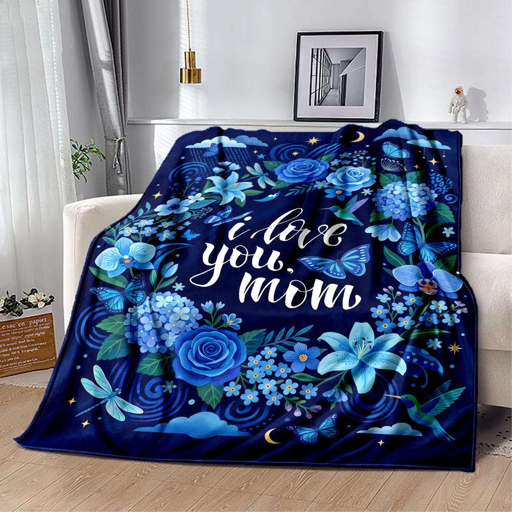 Heartfelt Mom's Gift Flannel Blanket-Soft and Suitable for Sofas,Beds,Offices,Travel,All Seasons,Great Gift for Holidays and Birthdays.