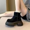 Fashion 2024 Shoes Female Modern Women's Boots High Quality Ankle Boots Women Sewing Round Toe Med Heel Platform Slip On Shoes Women