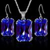 1pcs Necklace And Earrings Set, New Fashion Creative Personality Versatile Earrings Necklace Set, Women Clavicle Chain Crystal Pendant Jewelry Gift