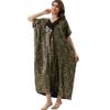 Leopard-print Gilded Beach Blouse, Lapel Long Robe, Elegant and High-end Gown