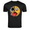 Crazy Melting Emoji Skull Graphic T-Shirt Funny Horror Tee