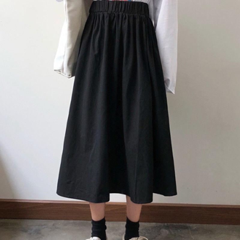 Moteriški balti ilgi sijonai Mada Kišenės Klostuoti Sijonai iki kelių Ruduo 2024 Nauji Kasdieniai Elegantiški Aukštu juosmeniu A silueto Moteriški sijonai