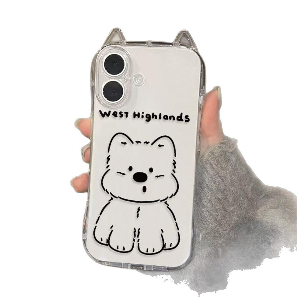 Katzenohren Vier Ecken Sturzsichere Handyhülle Halter für Apple Handyhülle Transparent für Apple Handy Schutzhülle Hochwertig für Frauen