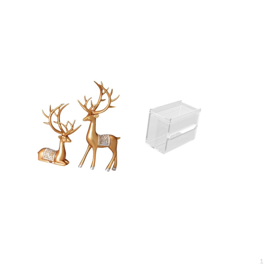 European Reindeer Sculpture Acrylic Toilet Paper Storage Box Modern Collectable Craft Deer Lover