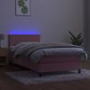 Sommier à lattes avec matelas - Maison Exclusive - 90x200 cm - Velours Rose - Bande LED colorée
