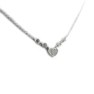 [L2027] - Silver Necklace 'Love' White Silver (rhodium Plated) - 6 Mm