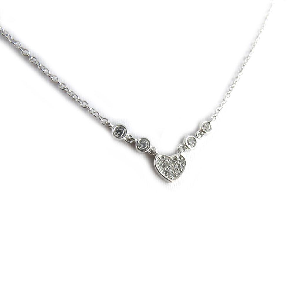 

Les Trésors De Lily [L2027] - Серебряное колье Love серебристо-белое (родированное покрытие) - 6 мм