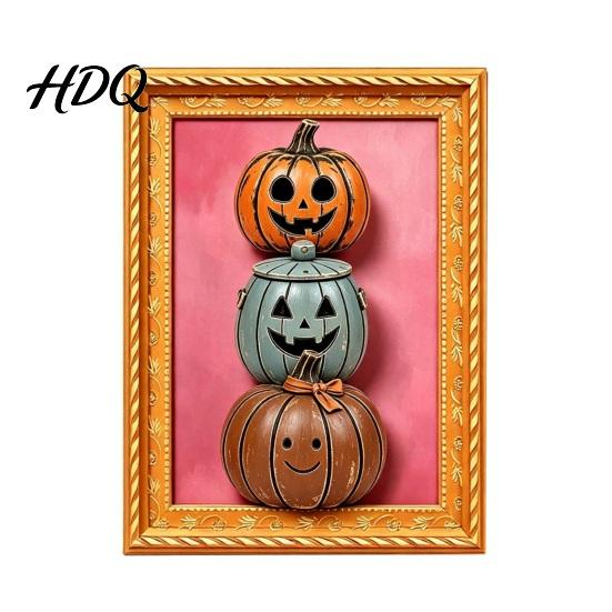 Durable Magnetic Decor Halloween Pumpkin Frame Refrigerator Magnet Vintage Ghost Fridge Decorations Whiteboard Decorative Magnet for Holiday