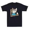 Think Pawsitive Funny Furry Fandom Cartoon Meme Vintage Men's Cotton T Shirt