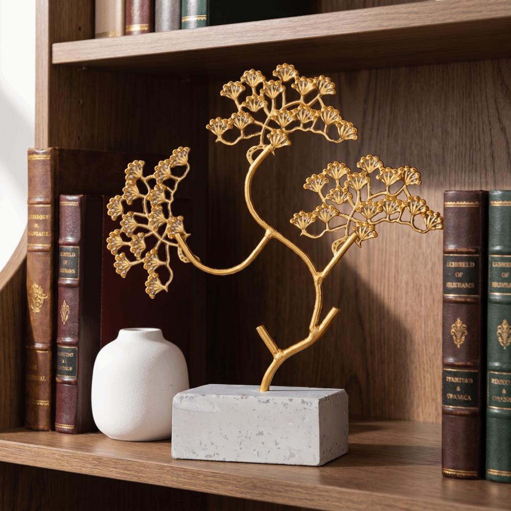 Welcome Pine Gold Metal Welcome Pine Tabletop Ornament  Shop Cashier Counter Decorative Display S