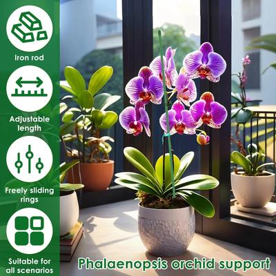 40Pcs Orchid Support Stake Set Plastic Plant Supports Stakes with Clip Adjustable Length Garden Flower Stand Garden Accessories