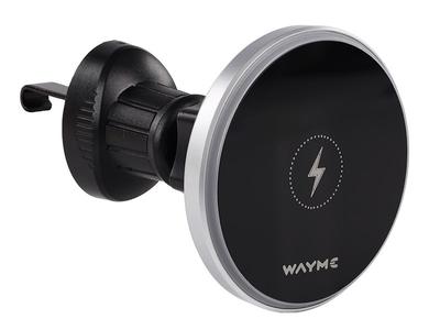 WAYME Magnetic Aluminum Air Inlet Holder with 15W Inductive Charger + USB Cable > USB-C 100 Cm