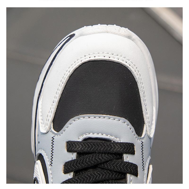 New Spring Children's Handsome Color Matching Leather Wear-resistant Soft-soled Sports Shoes