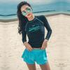 Women's Long Sleeve Quick Dry Sun Protection Two-Piece Wetsuit for Surfing and Beach