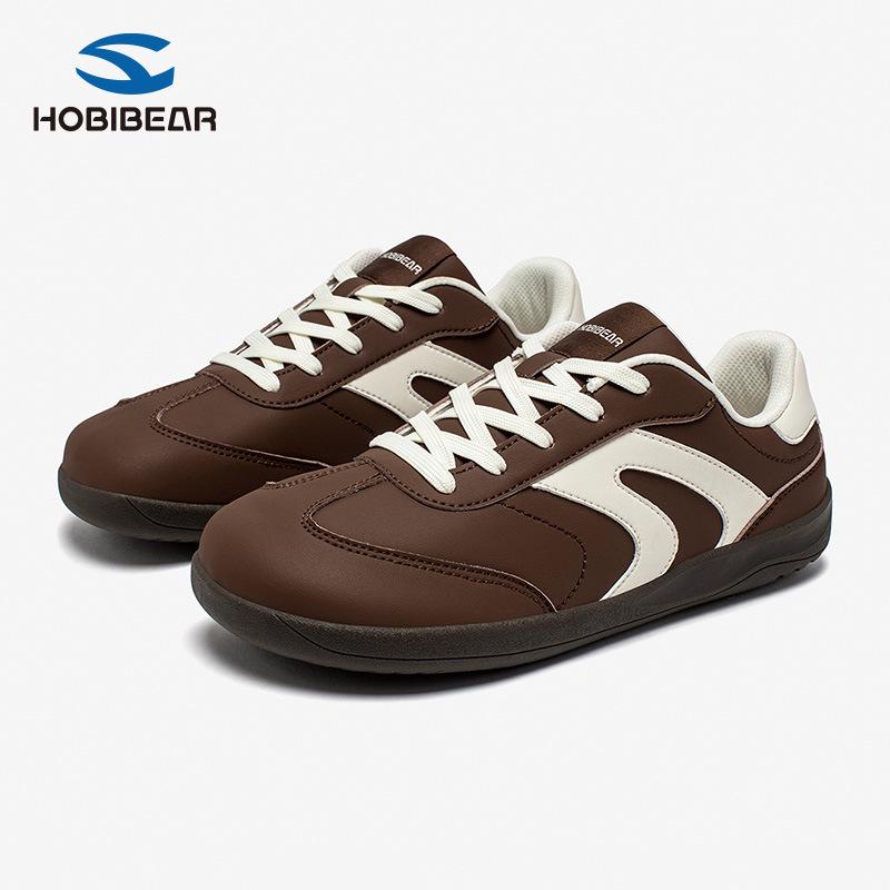 HOBIBEAR Men s Leather Wide Toe Skateboarding Sneakers, Forrest Gump Style, Casual Lightweight Shoes for Spring and Autumn. 40 темно-коричневого