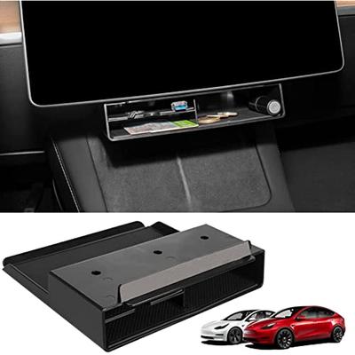 Center Console Organizer For Tesla Model Y Model 3 Under Central Control Screen Storage Box For Model Y Model 3 2021 2022 2023