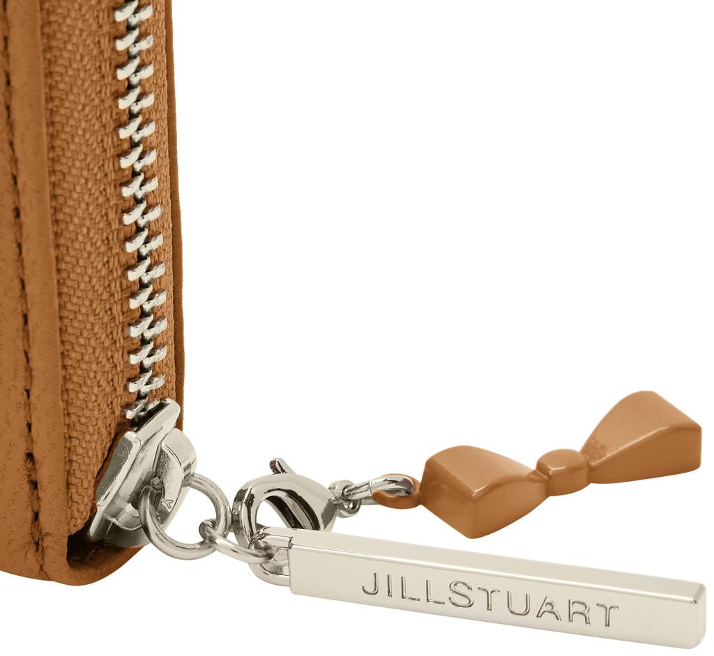 Round Zipper Long Wallet Ribbon Retro Modern Goat Leather with Charm JSLW2BT1 Exclusive Camel [Jill Stuart] [Grandeur] (Includes Box)
