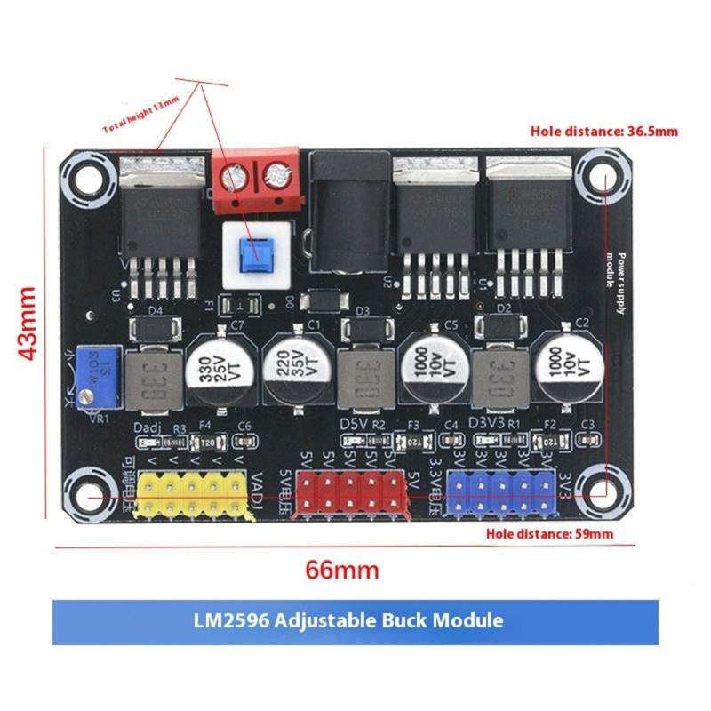 Adjustable Step Down Adapter Module 7-25V to 3.3V/5V Power Supply Module Board Module Replacement for Car Power