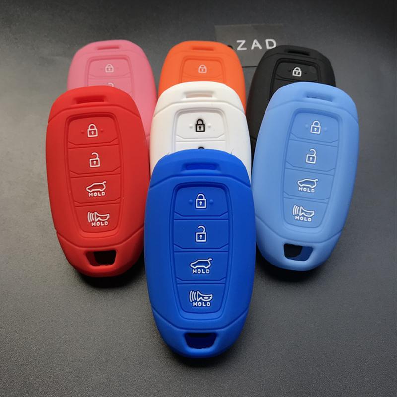 ZAD 4 Buttons Silicone Rubber Car Key Case Cover for Hyundai GRANDEUR IG Azera 2017 2016 Key Case Cover Shell
