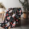 TU Festive Santa Throw Blanket Cozy Christmas Decor Holiday Gift Reversible Plush Blanket Warm Home Accent Cozy Gift