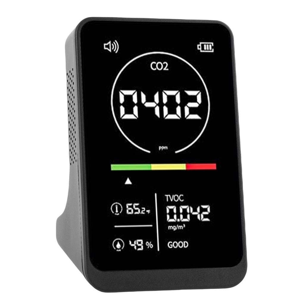 4 in 1 Air Quality Detector CO2 TVOC Temperature Humidity Tester with Sound Reminder for Home Greenhouse Car