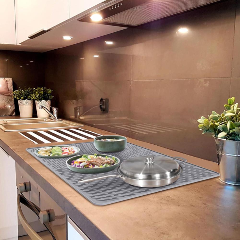 Silicone Stove Mat Silicone Glass Top Stove Cover Protector Mats Kitchen Drying Mat Anti Scalding Silicone Mat Cooking Tools