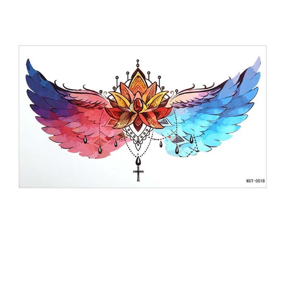 3D Texture Floral Body Art Sticker Crown Cross Wing Temporary Tattoo Instant Decals Music Festival