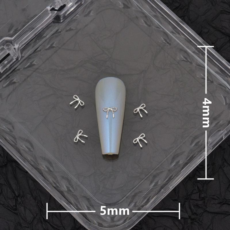 Oro Argento Fiori Accessori Manicure Unghie Unghie Gioielli Nail Art Fiocco Decorazioni Unghie Punte per Nail Art 3D
