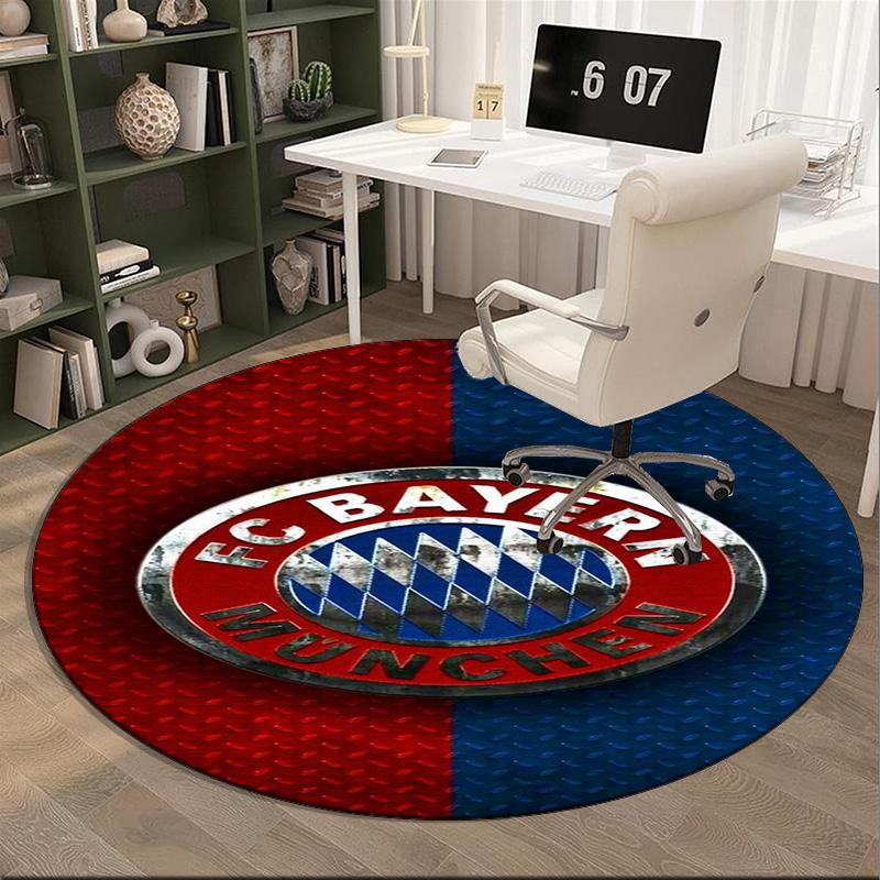 1PC round rug Munich FC Crest Printed Round Area Rug ,Rug For Home Office, Round Chair Rug, Decorative Carpet Fan gifts Christmas gift