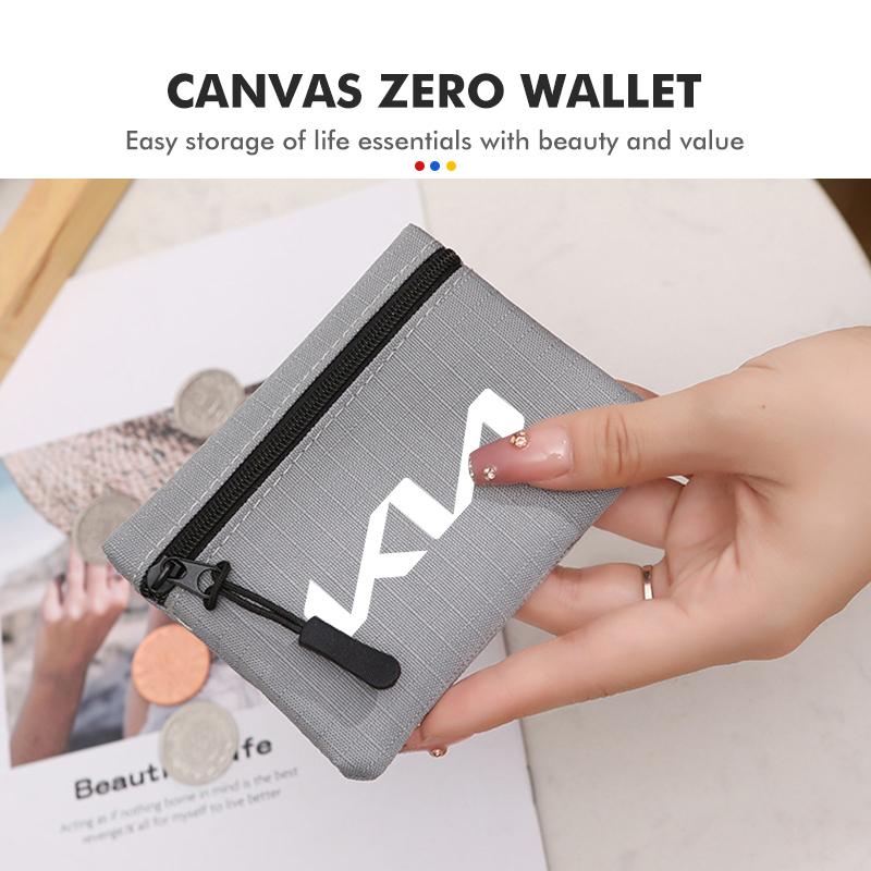 IBGI9 Mini Purse Zipper Oxford Coin Key Bag Storage Pouch Money Pocket For KIA Ceed Sportage Rio K5 K2 Optima Cerato Venga Sedona