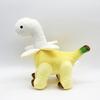 Dinosaurier Puppe Plüschtier mit Banane Symbol für Reichtum Glück Weiche Superweiche Stoffpuppe Jahr des Pferdes Puppe
