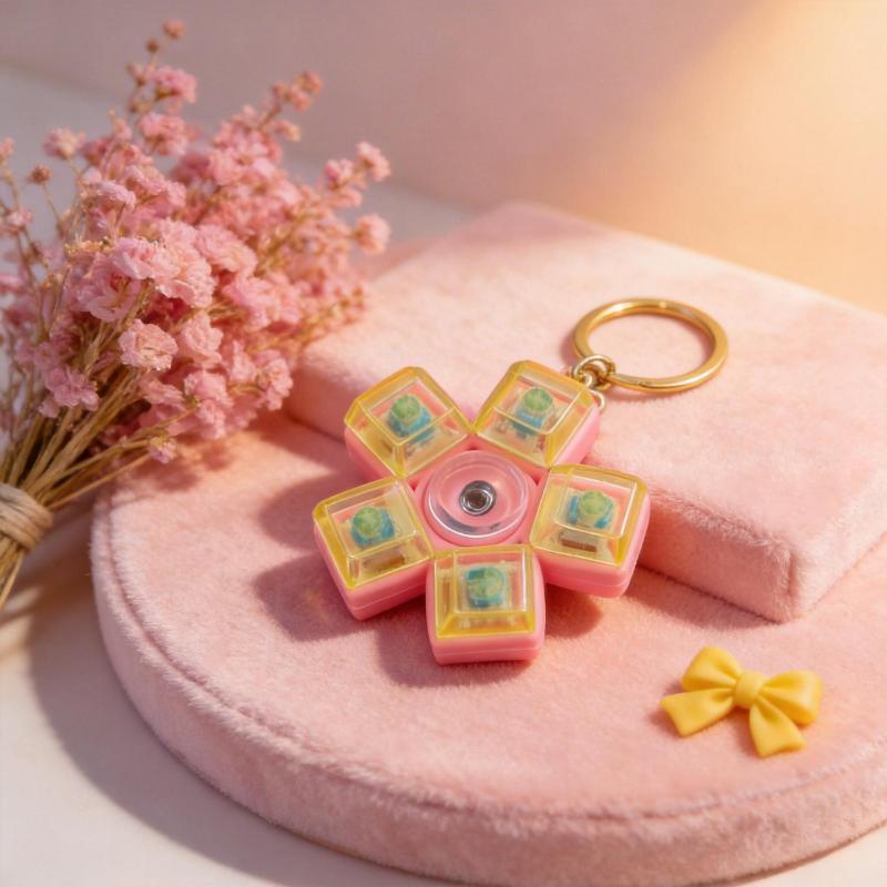 Fashion Rotatable Keyboard Press Button Keychain Toy Stress Relief Fidget Pendant Cool Accessory for Teens Adults Free Shipping
